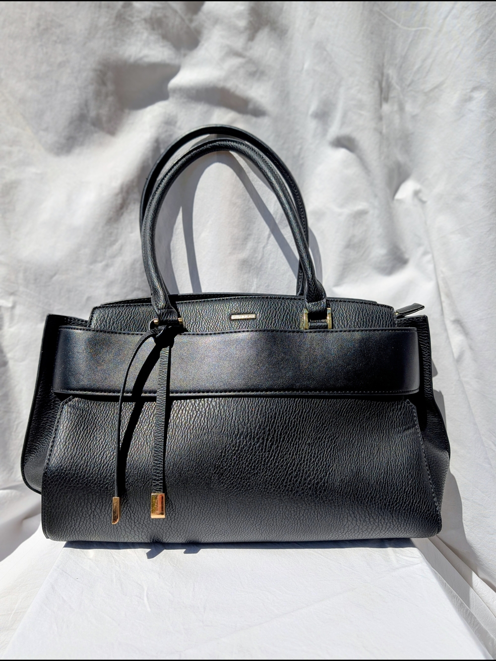 White House Black Market Black Structured Leather Satchel